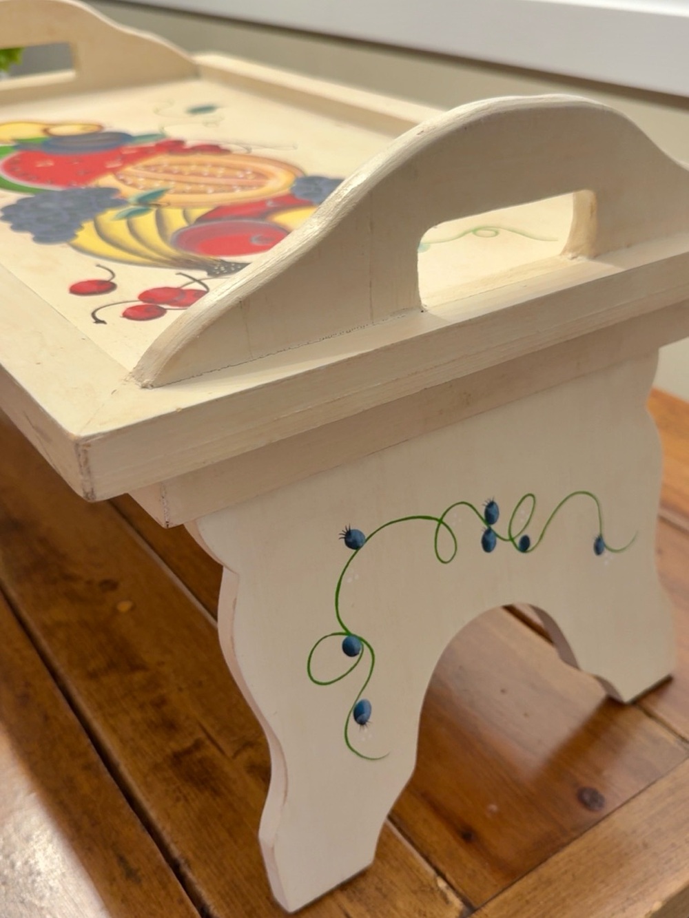 VINTAGE 1980’s COUNTRY COTTAGE FOLDING TRAY TABLE